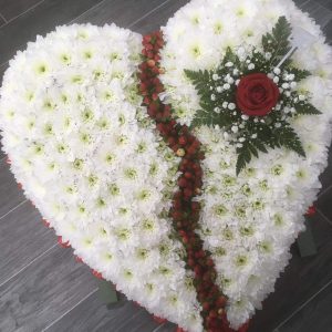 Broken Heart Wreath Funeral Flowers