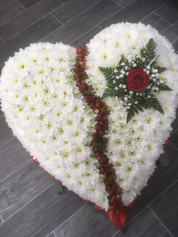 Broken Heart Wreath Funeral Flowers