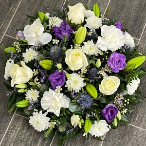 White and Purple Posy Funeral